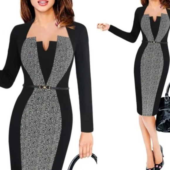 See New listing Patchwork Business LS Bod ycon Pencil SheathD - Picture 4 of 15